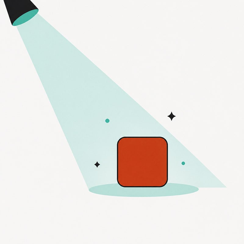 Illustration of a spotlight, representing a business getting featured